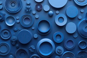 Sophisticated Blue Background with Circular Designs for Contemporary Business Aesthetics