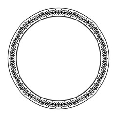 Oval decorative frame. Vintage byzantine round frame. Classic byzantine ornament. Frame of Ancient Greece, Eastern Roman Empire. Decorative element for design. For laser cutting, porcelain, embroidery
