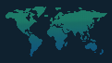 Obraz premium Vector stylish outline of world map. Colorful Flat design of continents, gradient map