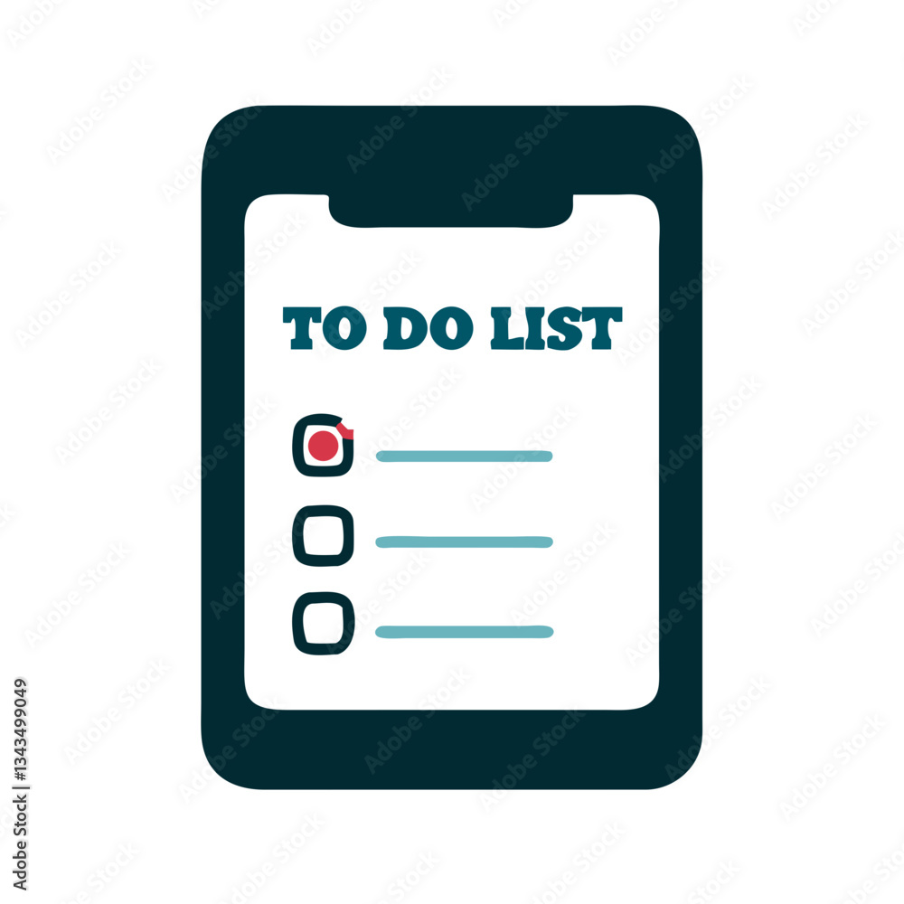 Poster digital to-do list on smartphone screen