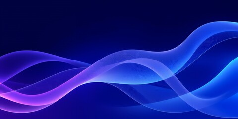 Vibrant abstract artwork with flowing blue and purple waves, evoking energy, motion, and futuristic depth