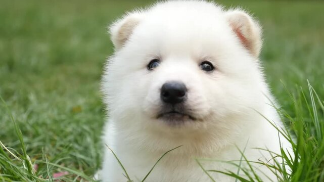 white pomeranian puppy