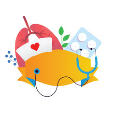 World asthma day, vector cartoon illustration on the white background