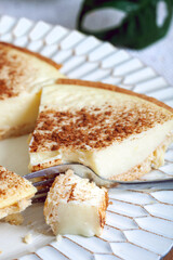 a slice of Traditional South African milk tart