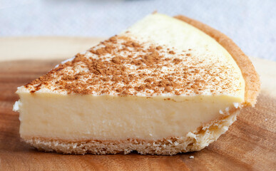a slice of Traditional South African milk tart