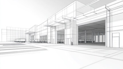 Architectural Drawing of Warehouse Exterior