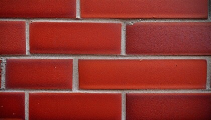 Obraz premium Textured Red Brick Wall Showcasing Unique Patterns and Color Variations in Sunlight