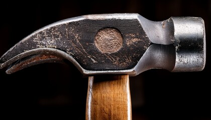 Hammer Resting on a Wooden Surface Displaying Wear and Tear From Frequent Use in Construction Tasks