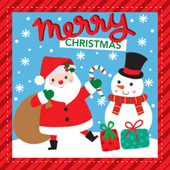 Cute Santa Claus For Christmas Card or Bag design
