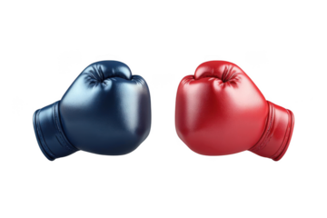 Boxing Gloves Fight Red Blue Isolated Sport.