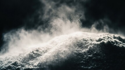 Fototapeta premium Fine Dust Clouds Creating Dramatic Effects in Dark Background