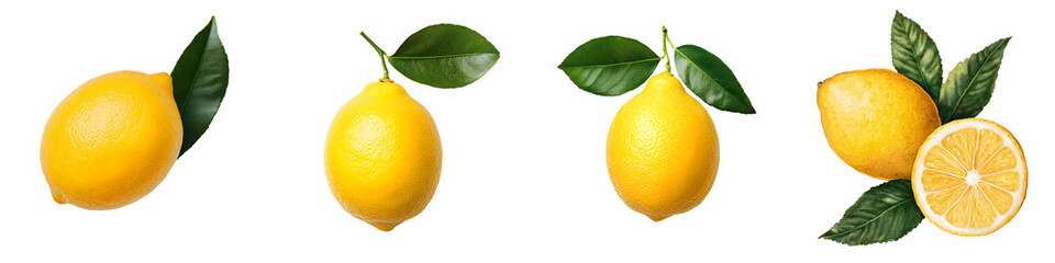 A close up view of freshly picked vibrant yellow lemons with attached green leaves showcasing their natural beauty and zesty appeal