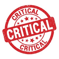 CRITICAL text written on red round stamp sign.