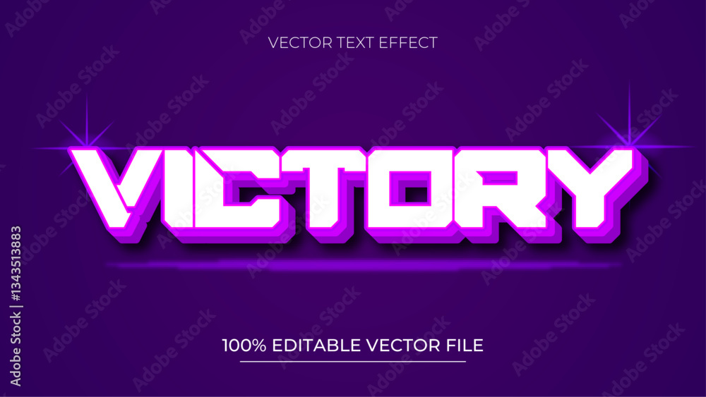 Poster victory text effect editable font effect with gaming style