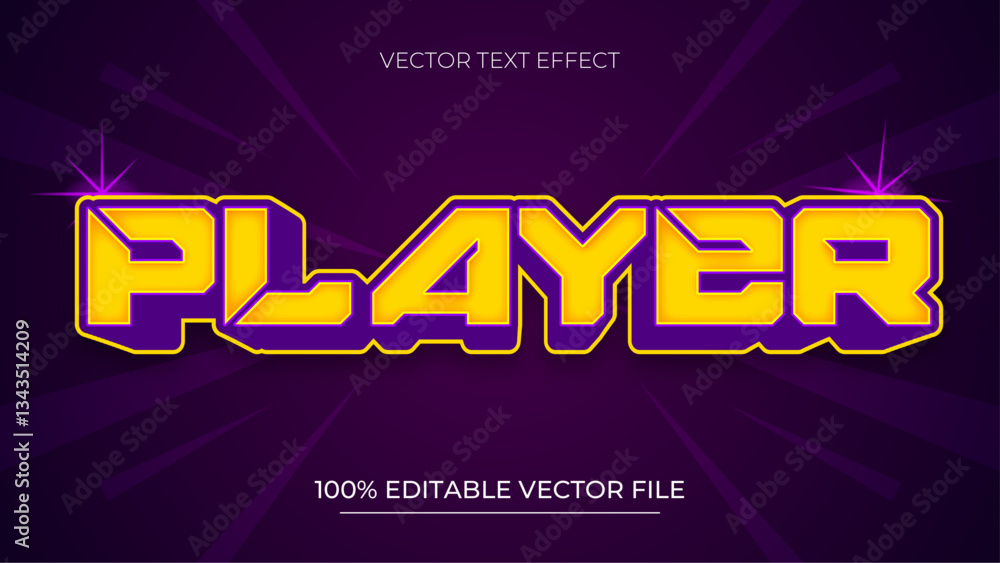 Poster player text effect editable esports and gaming text style