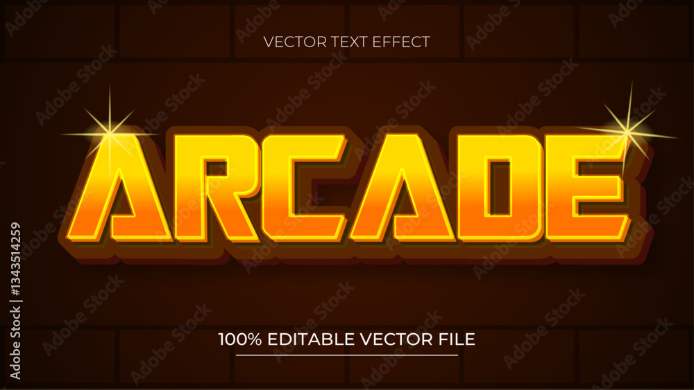 Poster arcade editable text effect suitable for cyber and gaming