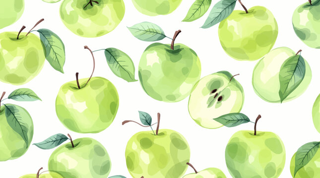 apple seamless pattern watercolor