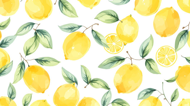 Zesty Lemon Delight &ndash; Hand-Painted Watercolor Repeat Design