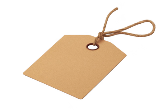 Kraft Tag Blank Label on Black Background.