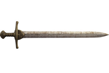 Medieval Sword Isolated with Ancient Weapon, and Warrior.
