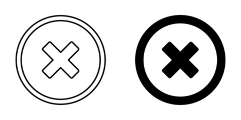 Fototapeta premium Close Icon, Cancel Button, Cross Symbol, Line and Solid Styles