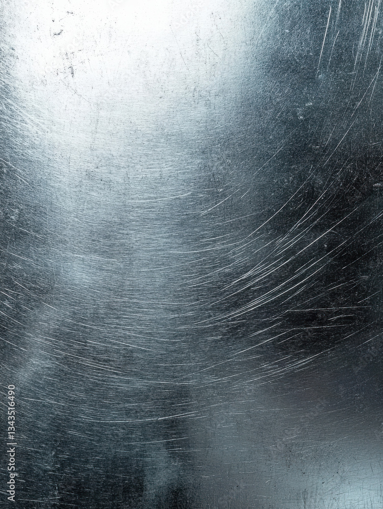 Poster textured metallic background with swirling patterns in silver finish