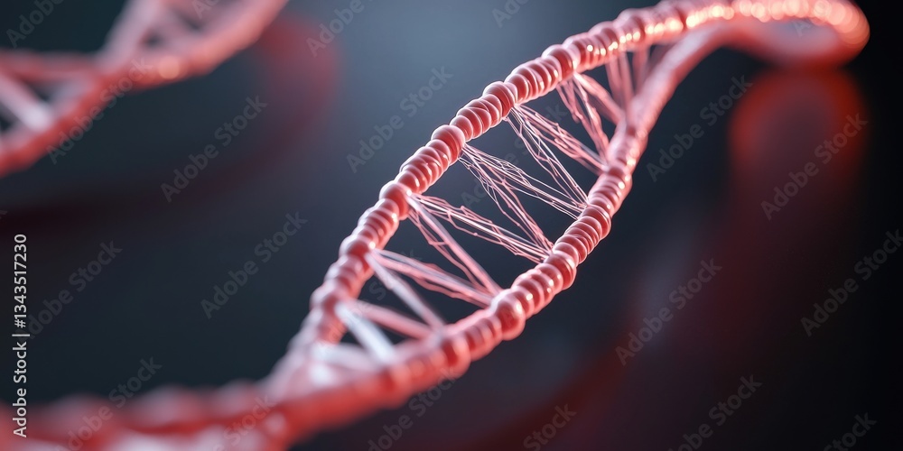 Aufkleber science performance progress results concept. 3d representation of a dna double helix in vibrant col