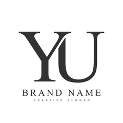 YU trendy logotype template. Initial letter y and u classic font style. Creative logo for company name or identity.