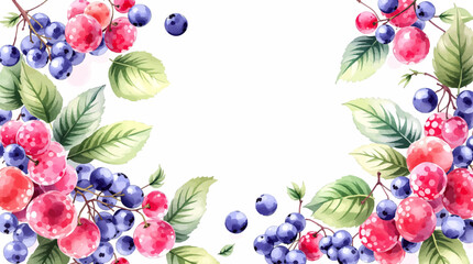 Watercolor background pattern berries on white background © Paint