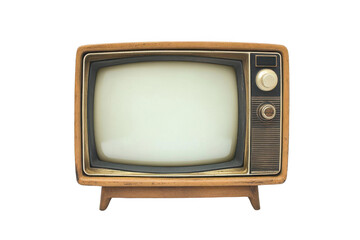 Vintage TV Retro Television Blank Screen Isolated.