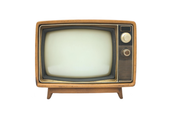 Vintage TV Retro Television Blank Screen Isolated.