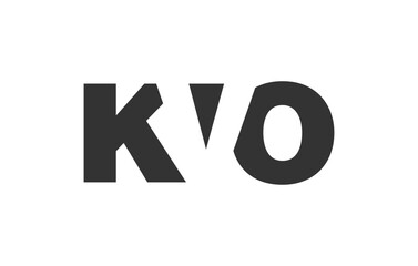 KVO logo design. Initial letter K V O bold font style for tech startups, consulting, corporate branding. Creative company name, headlines typography identity, trendy logotype.