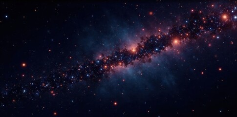 Fototapeta premium Sparkling starfield against a black canvas with shooting stars, sparkle, starfield, astronomy