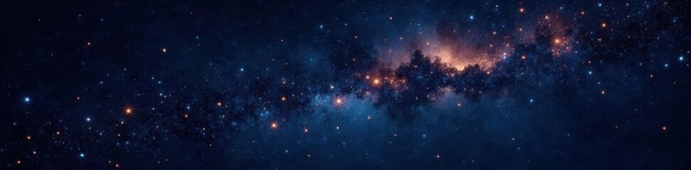 Naklejka premium Sparkling stars against a deep black canvas of the night sky, luminous, cosmic