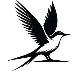Tern silhouette vector image illustration 