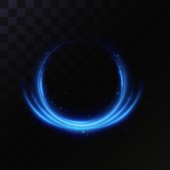 Neon magic circle.Futuristic light circle for background.Light frame.Vector.Magic portal.
