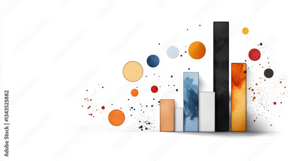 Aufkleber colorful bar graph with abstract elements representing data visualization and analysis in a modern d