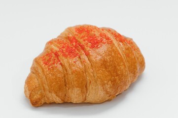 fresh croissant on white background
