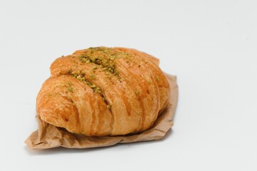 fresh croissant on white background
