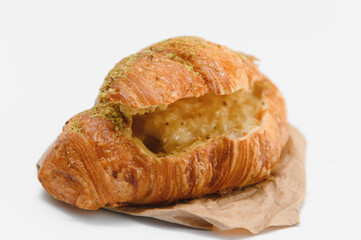 Fresh croissant isolated on white background