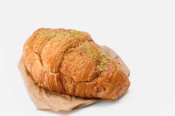 Fresh croissant isolated on white background