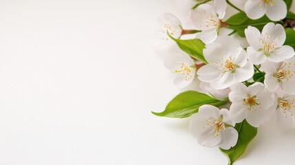 Obraz premium Delicate white flowers on a soft background.