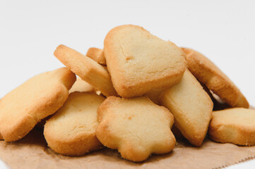 butter cookies isolated on white background