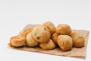 butter cookies isolated on white background