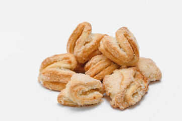 butter cookies isolated on white background