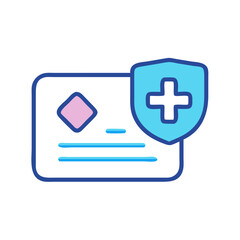 Obraz premium Health insurance card with a protective shield symbolizing security. 