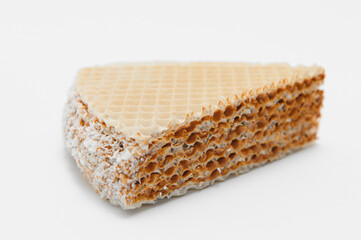 waffle with caramelized condensed milk on a white background