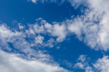 Blue Sky with Scattered White Clouds
