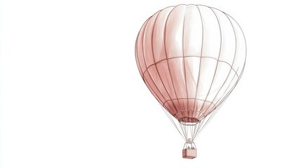 Fototapeta premium Watercolor illustration of a hot air balloon against a white background.
