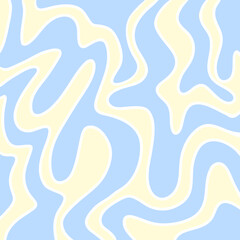 Abstract square aesthetic background with blue and yellow waves